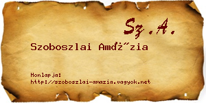 Szoboszlai Amázia névjegykártya
